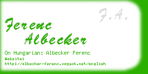 ferenc albecker business card